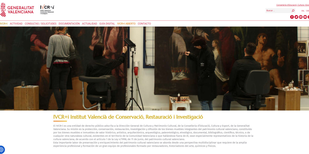 La pàgina web de l’IVCR+i ofereix informació per a la conservació i restauració de béns artístic